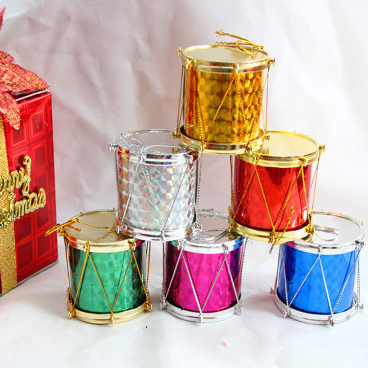 Christmas Tree Decorations 25cm High Christmas Side Drum A Pack Of 12