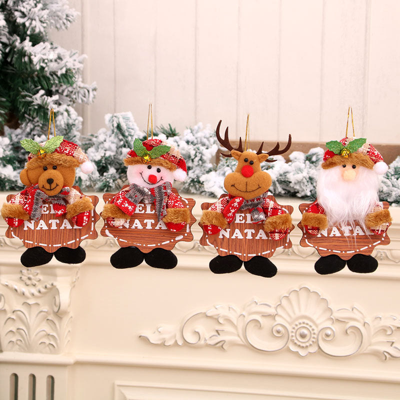 Christmas Decorations Fabric Wooden Bells