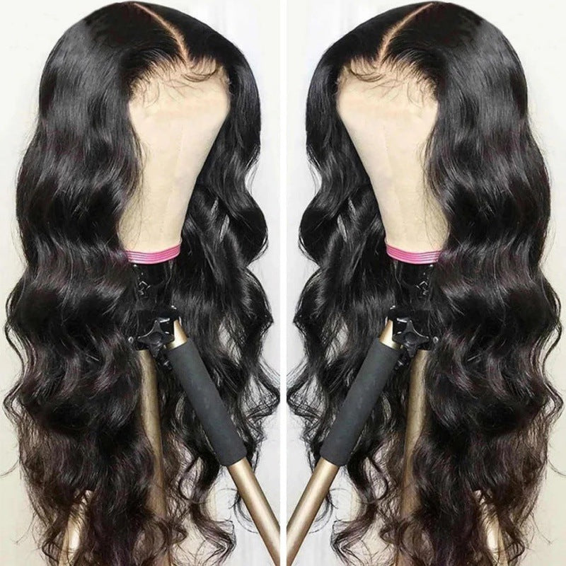 Mid-section Black Big Wavy Long Curly Hair Wig