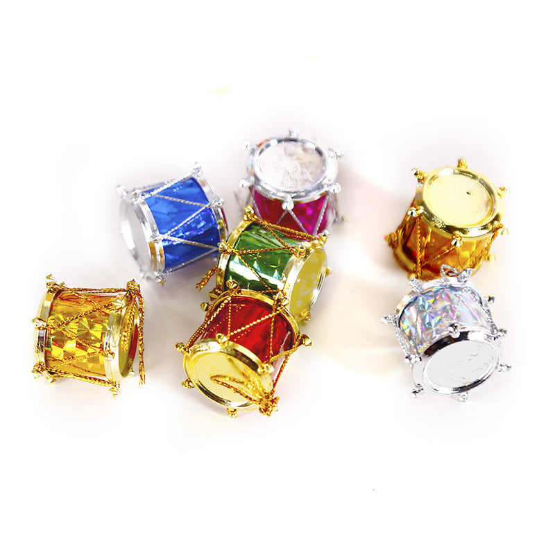 Christmas Tree Decorations 25cm High Christmas Side Drum A Pack Of 12