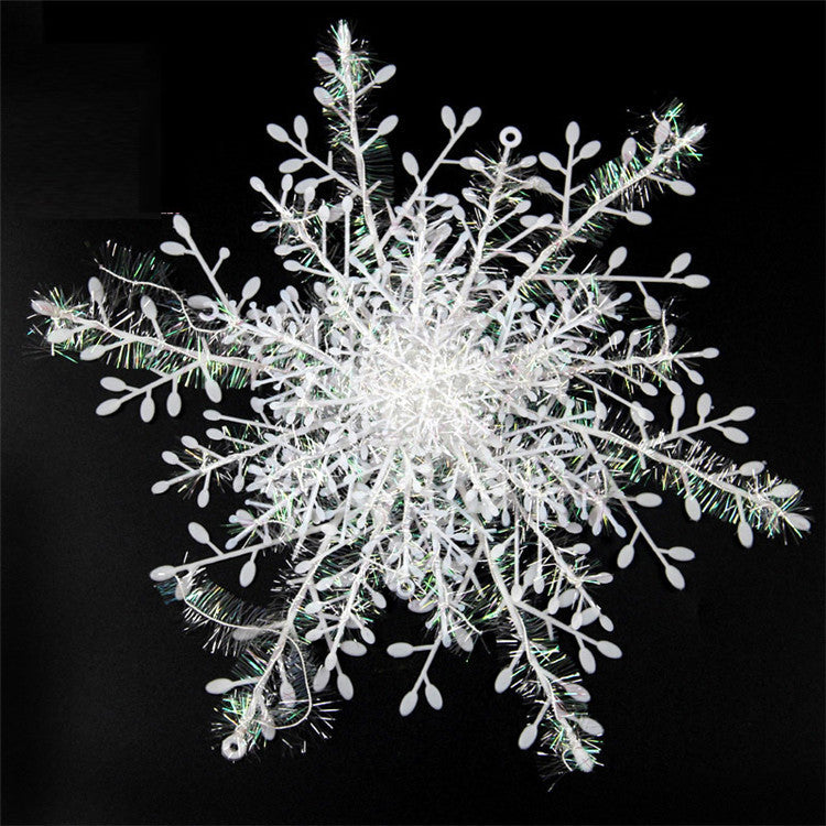 Christmas Decorations Brushed Plastic Snowflake Flakes