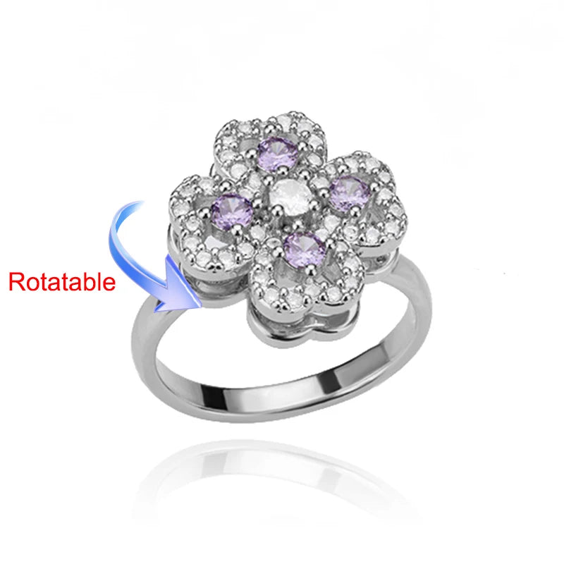 Four Clover Rotating Anxiety Rings