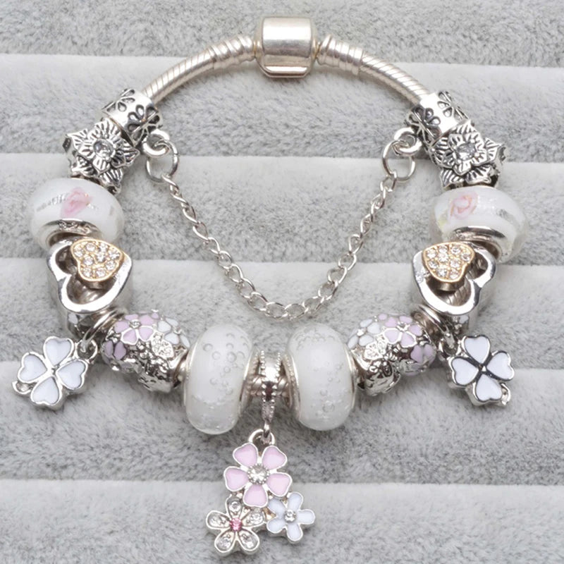 Cherry Blossoms Charm Bracelets