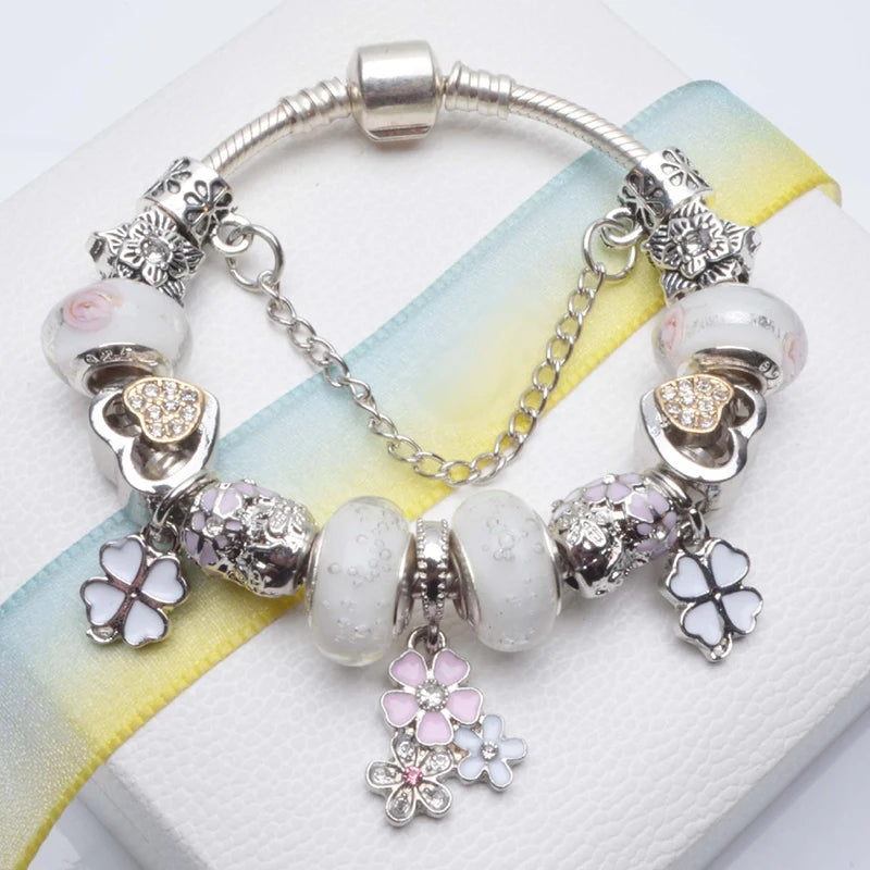 Cherry Blossoms Charm Bracelets