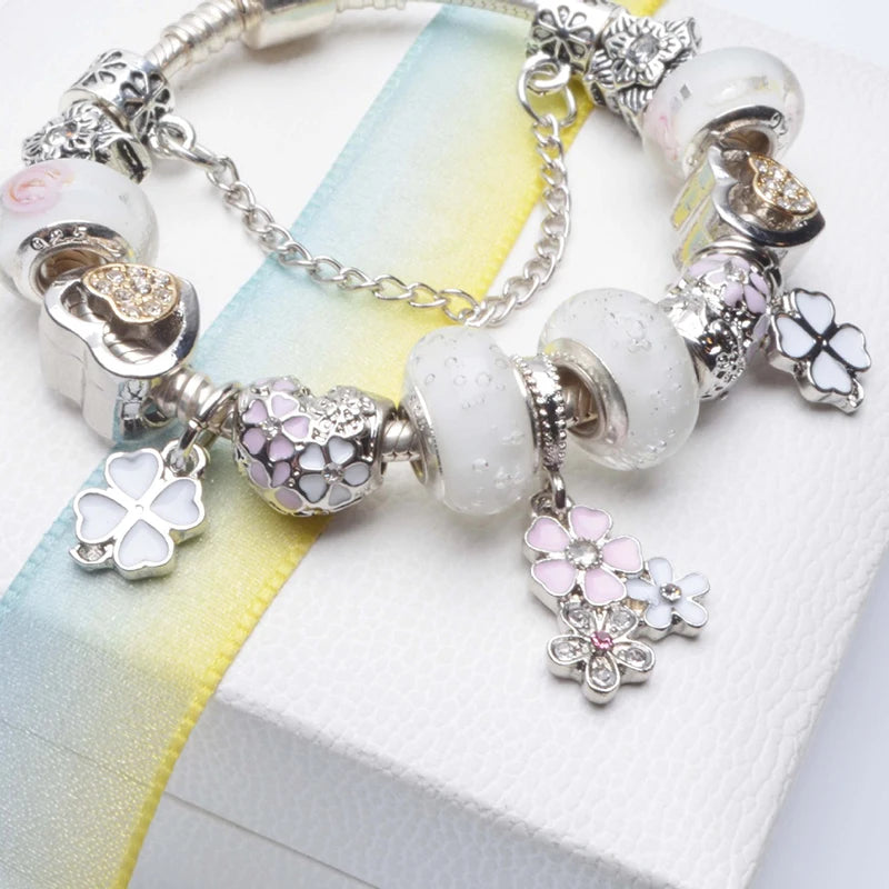 Cherry Blossoms Charm Bracelets