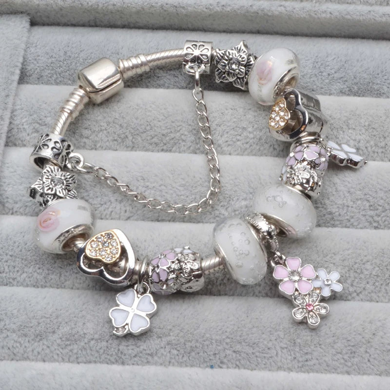 Cherry Blossoms Charm Bracelets