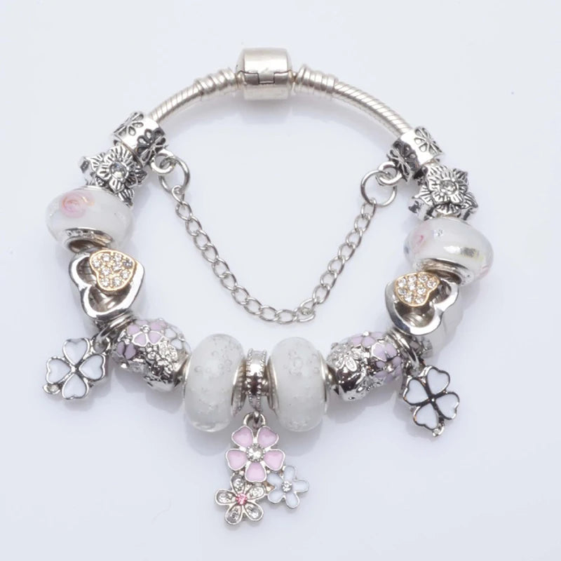 Cherry Blossoms Charm Bracelets