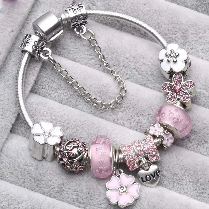 Cherry Blossoms Charm Bracelets