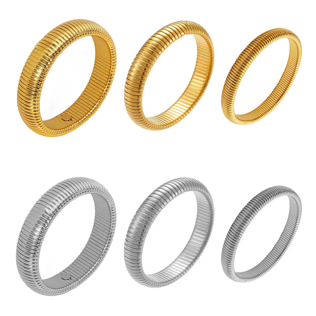 Elastic Texture Flex Snake Chain Cuff Bracelet