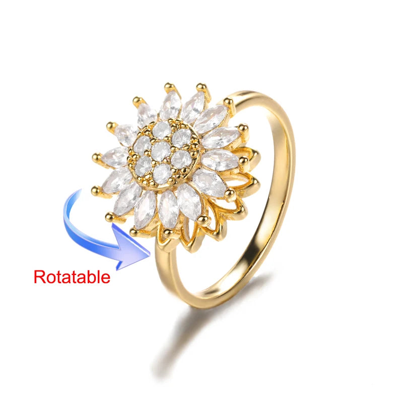 Four Clover Rotating Anxiety Rings