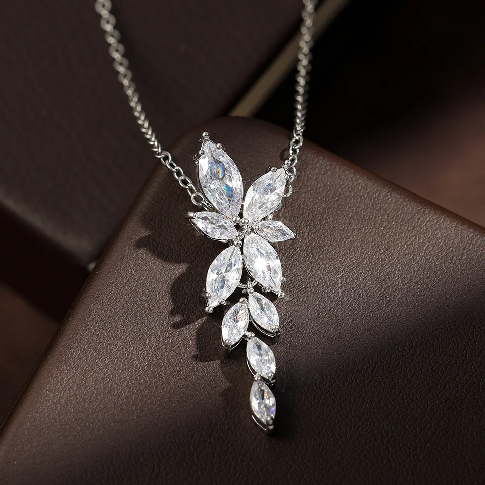 Leaf Zircon Earrings