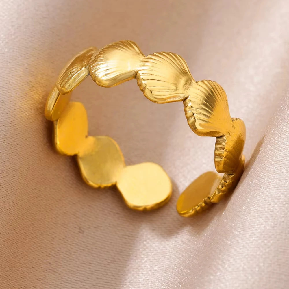 Starfish Shell Open Rings