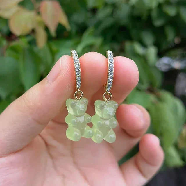 Cute Acrylic Candy Gummy Bear Dangle Earrings
