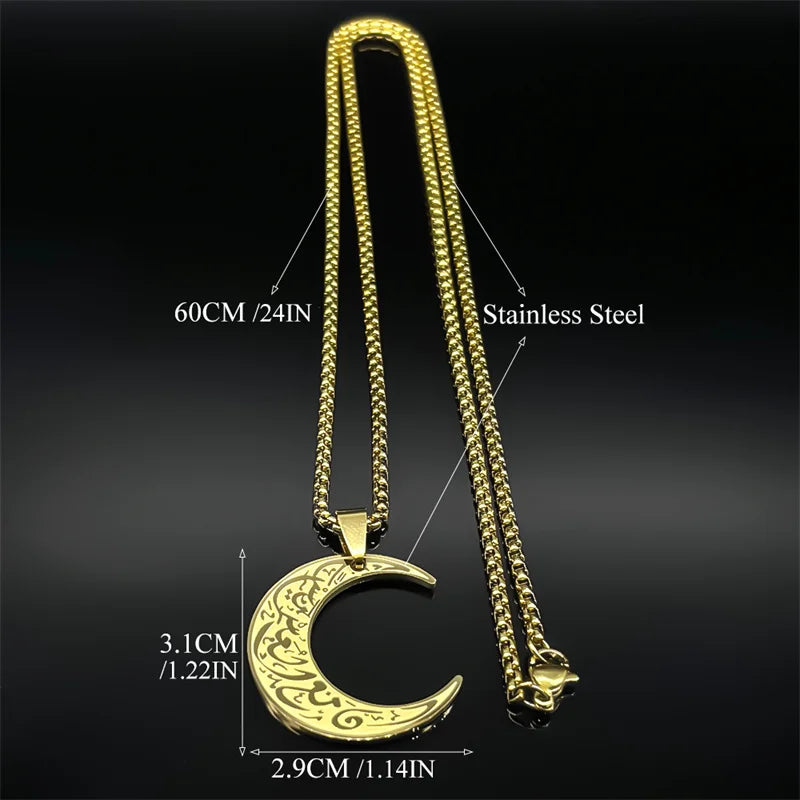 Crescent Moon Pendant Necklace