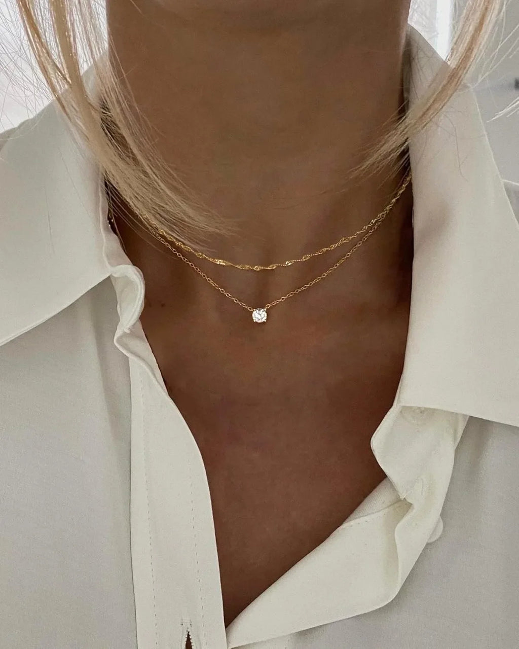 Gold Sterling Silver Choker Necklace