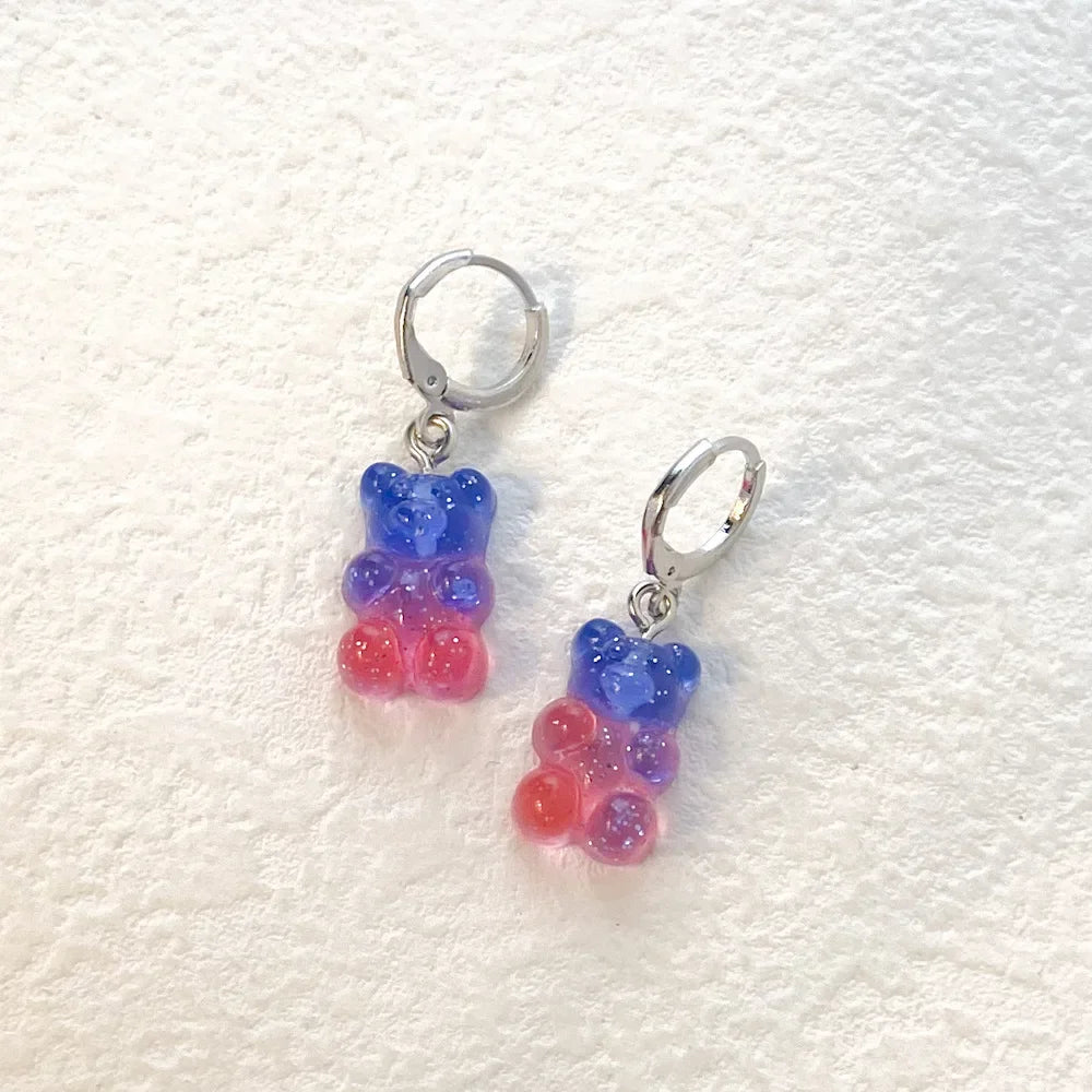 Cute Acrylic Candy Gummy Bear Dangle Earrings