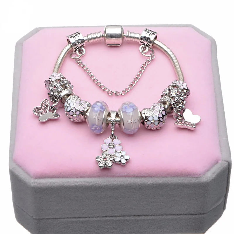 Cherry Blossoms Charm Bracelets