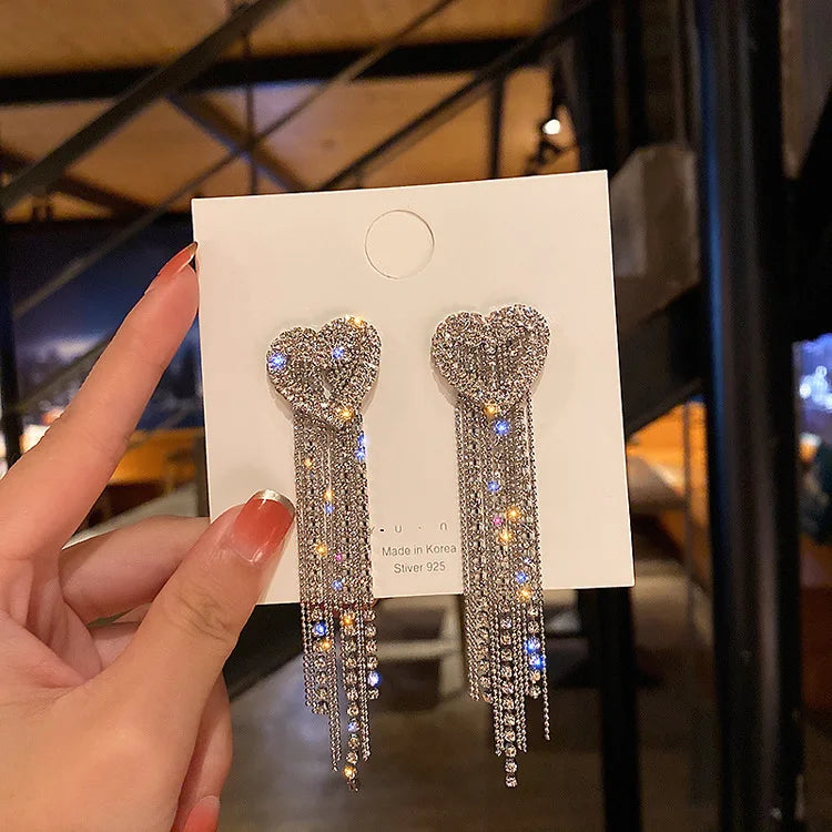 Zircon Butterfly Tassel Earrings