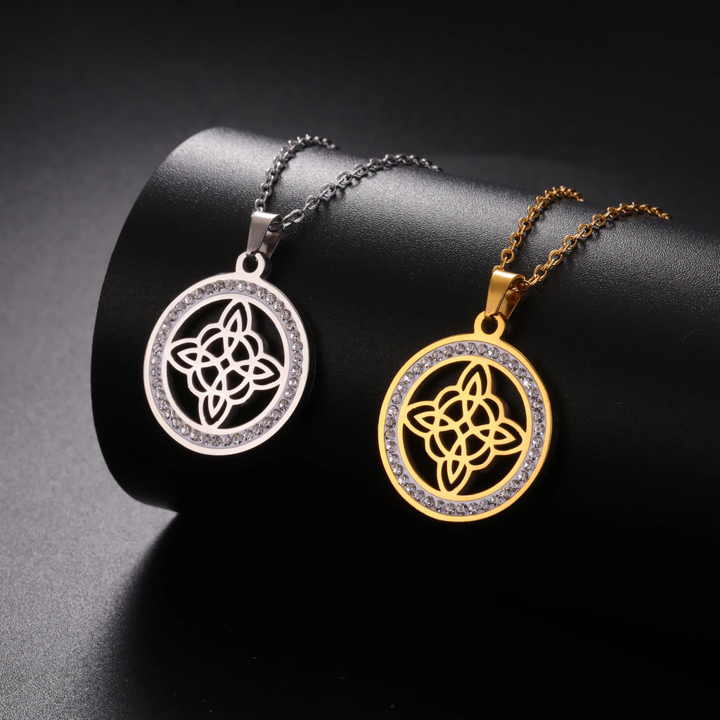 Zircon Round Pendant Necklaces