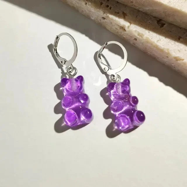 Cute Acrylic Candy Gummy Bear Dangle Earrings