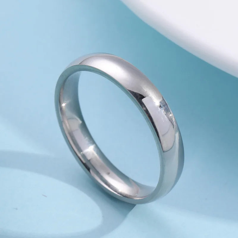 Curved Stainless Steel Couple Ring