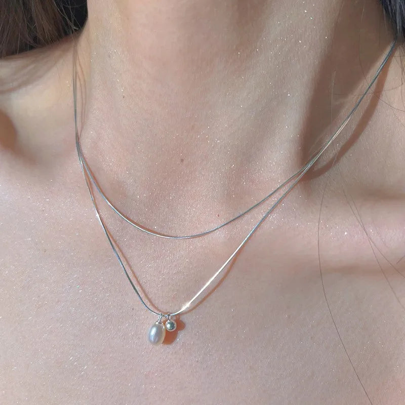 Pearl Simple Elegant Pendant Necklace