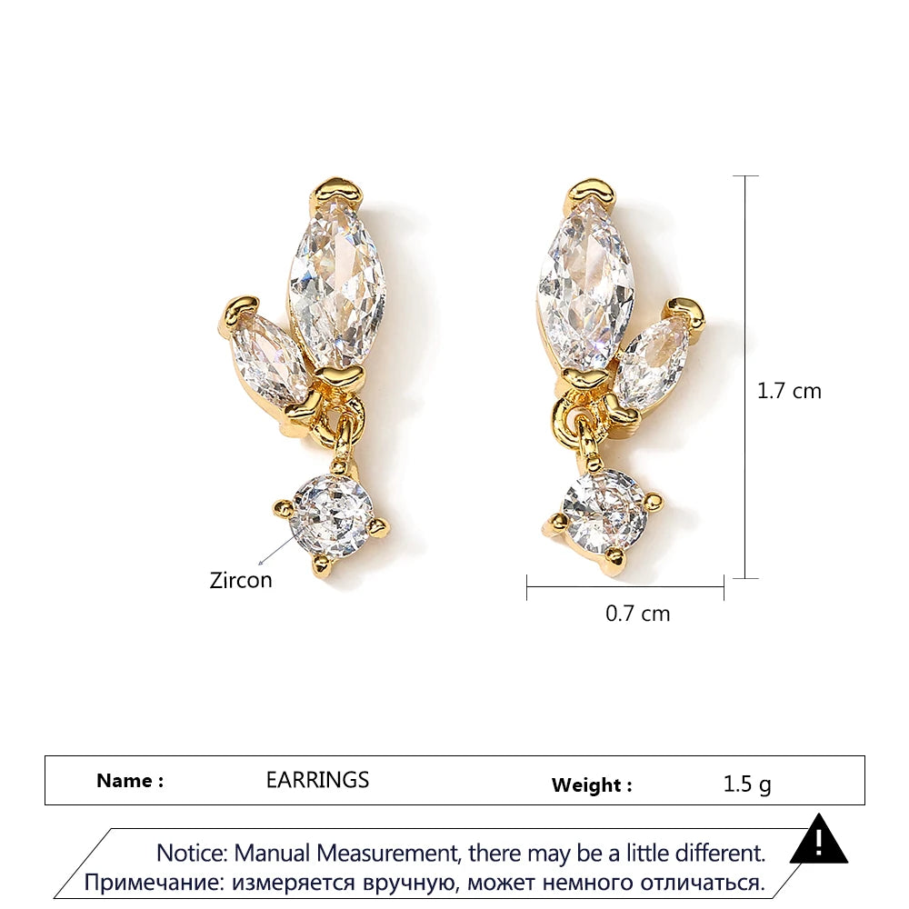 Leaf Zircon Earrings