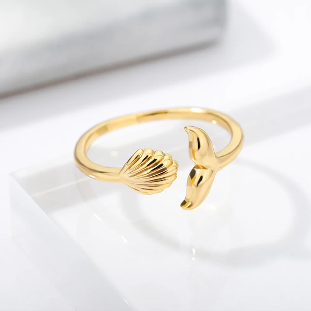 Starfish Shell Open Rings