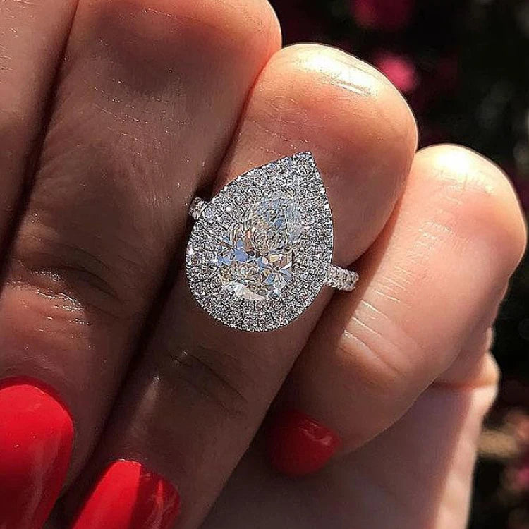 Oval Pear Cut Wedding Rings