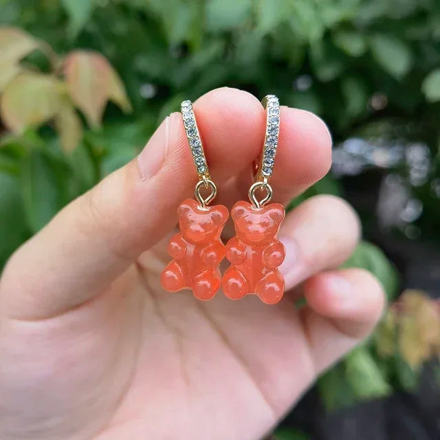 Cute Acrylic Candy Gummy Bear Dangle Earrings