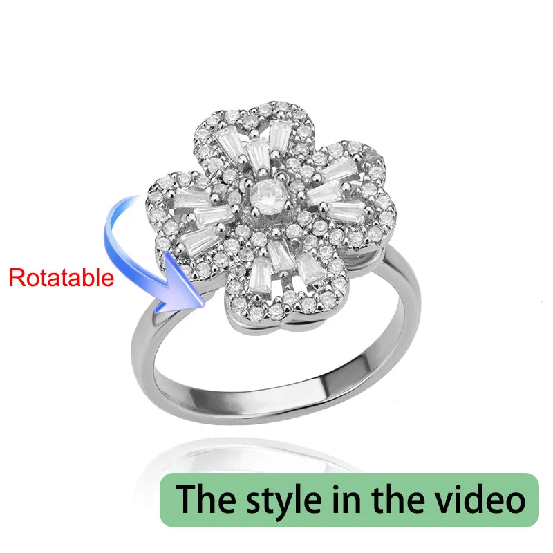 Four Clover Rotating Anxiety Rings