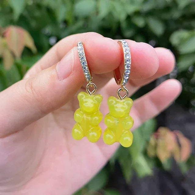 Cute Acrylic Candy Gummy Bear Dangle Earrings
