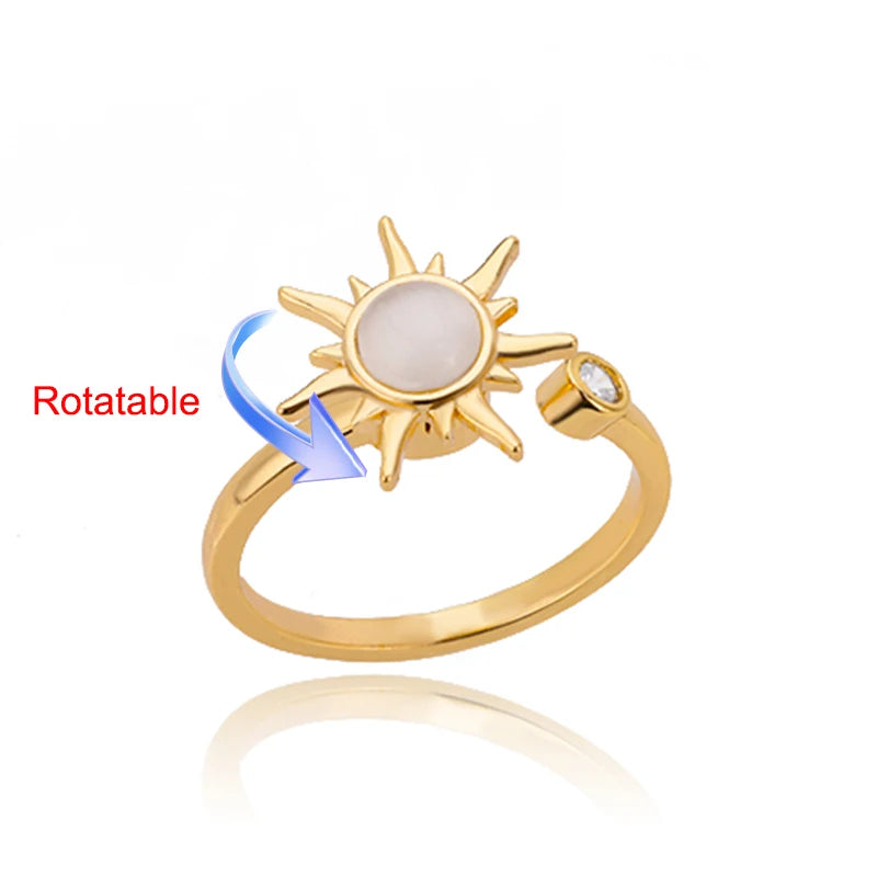 Four Clover Rotating Anxiety Rings