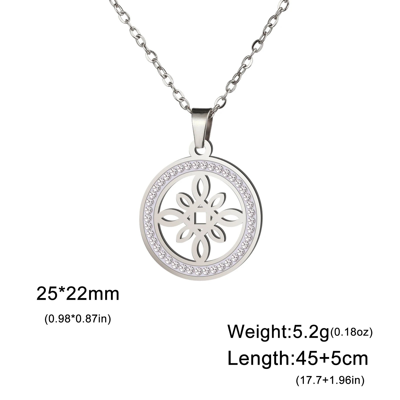 Zircon Round Pendant Necklaces