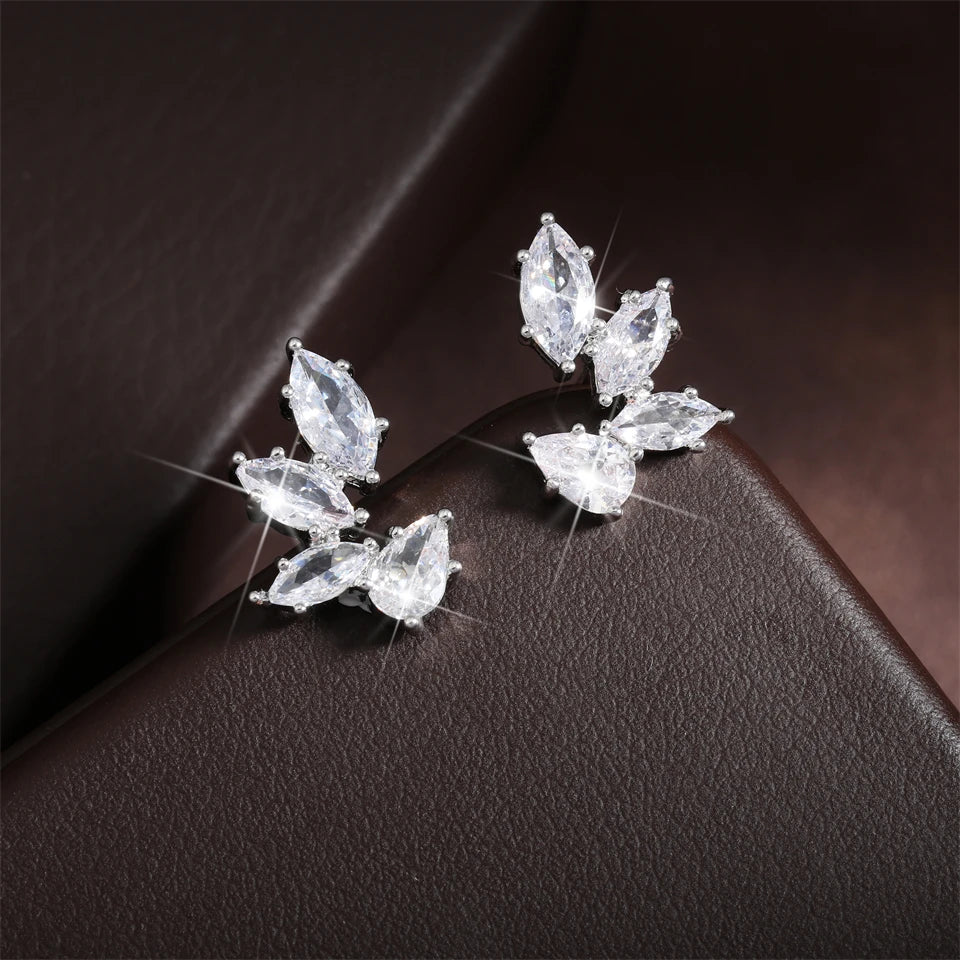 Leaf Zircon Earrings