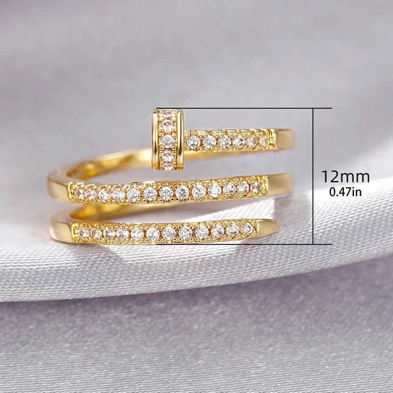 Zircon Multilayer Adjustable Rings