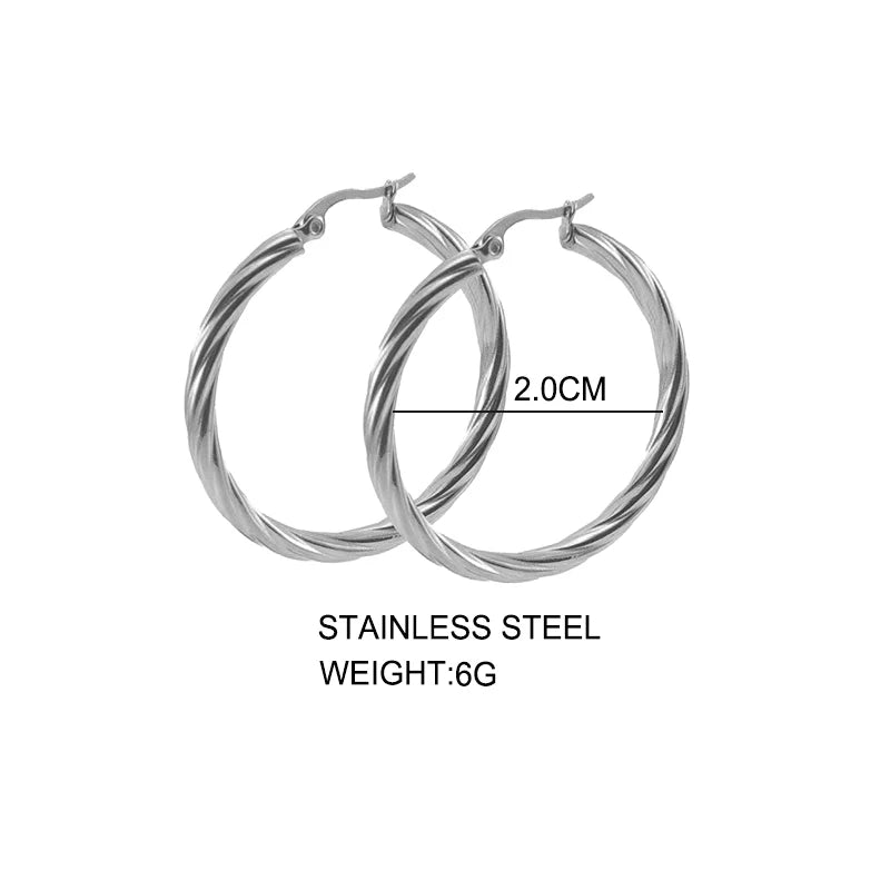 Trendy Twisted Round Hoop Earrings