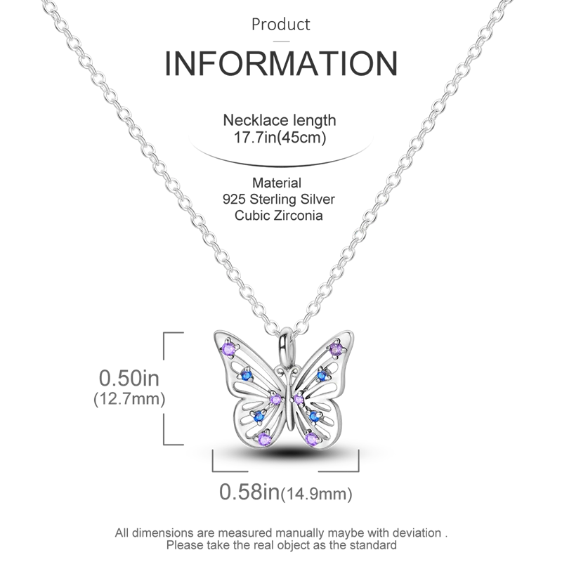 Zircon Heart Butterfly Simple Necklaces