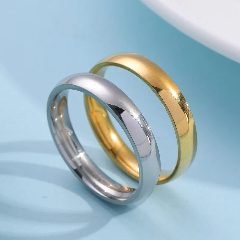 Curved Stainless Steel Couple Ring