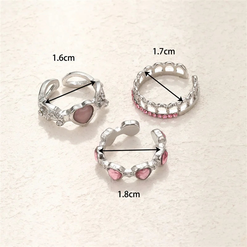 Love Heart Zircon Open Rings