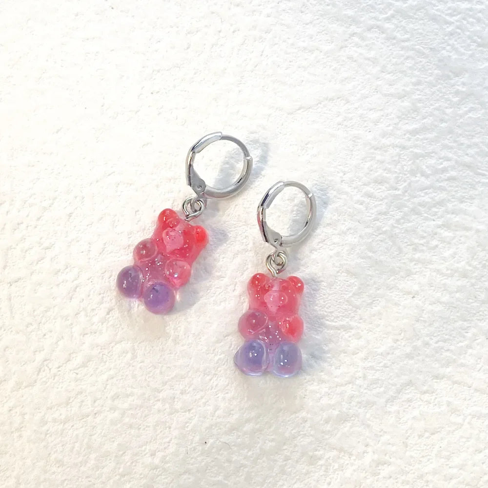 Cute Acrylic Candy Gummy Bear Dangle Earrings