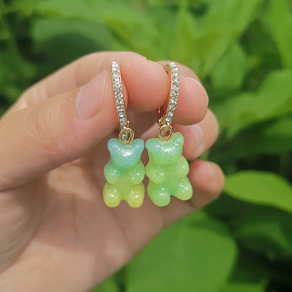 Cute Acrylic Candy Gummy Bear Dangle Earrings