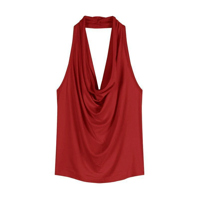 Pure Swing Collar Halter Sleeveless Slim Tank Top