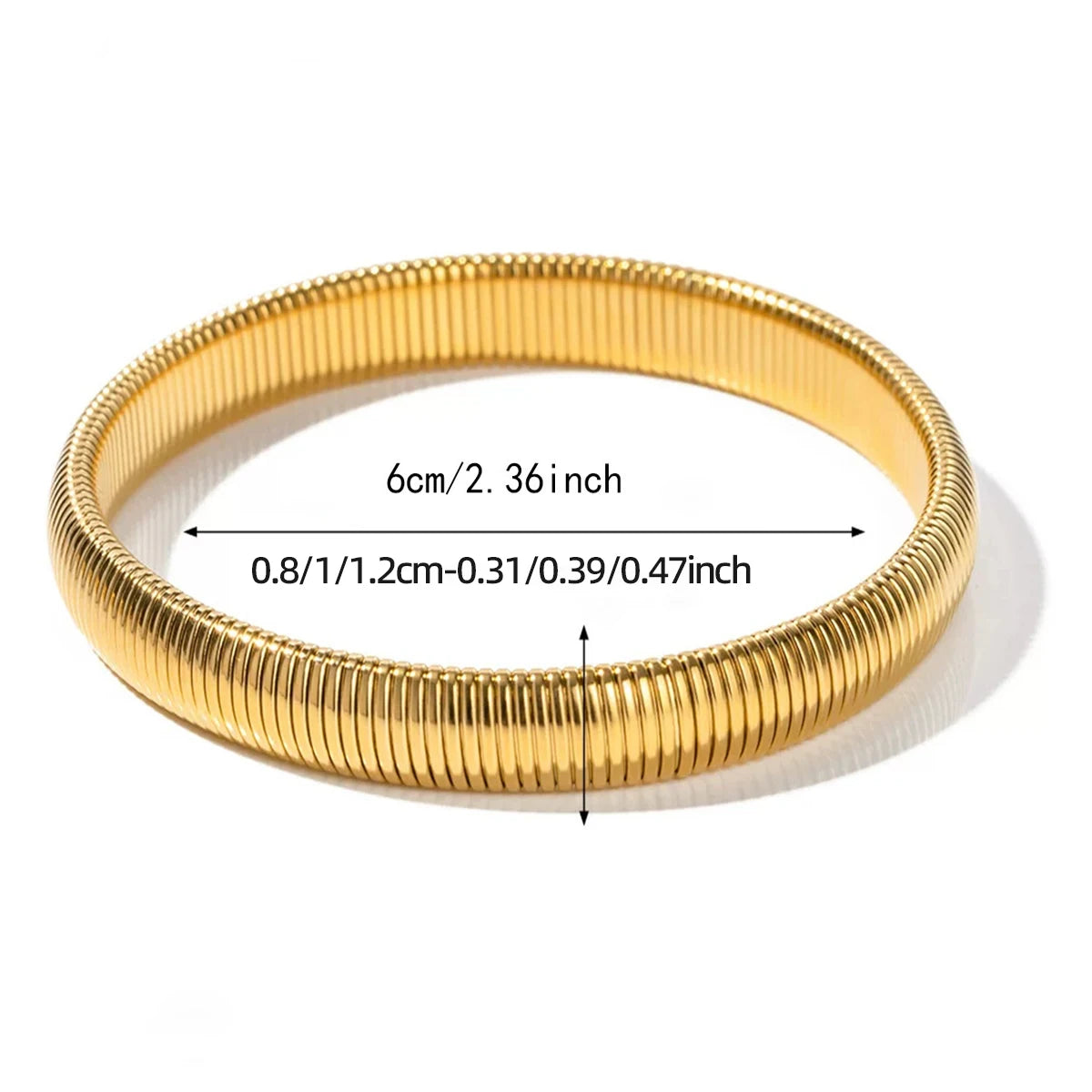 Elastic Texture Flex Snake Chain Cuff Bracelet