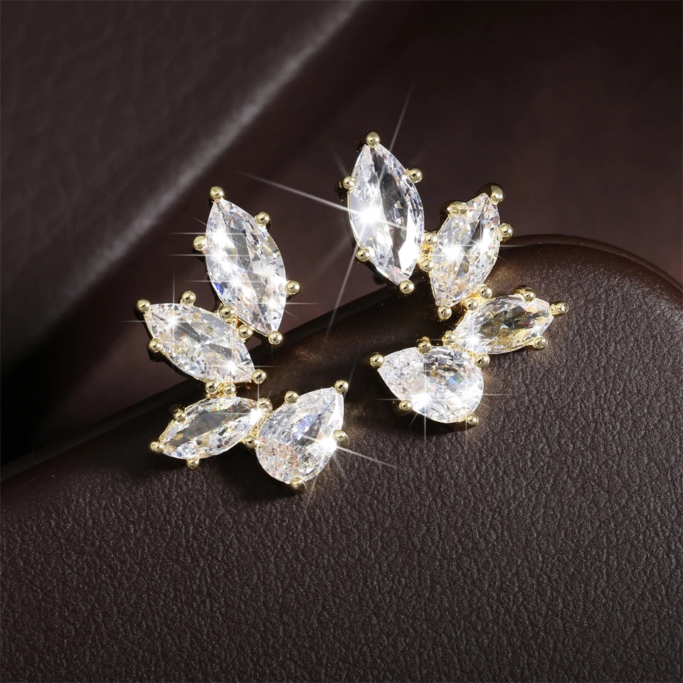 Leaf Zircon Earrings