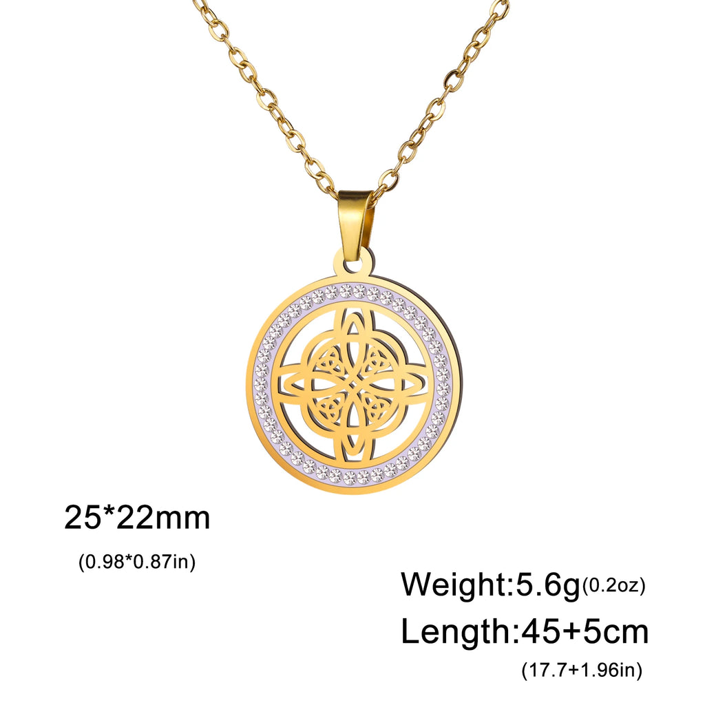 Zircon Round Pendant Necklaces
