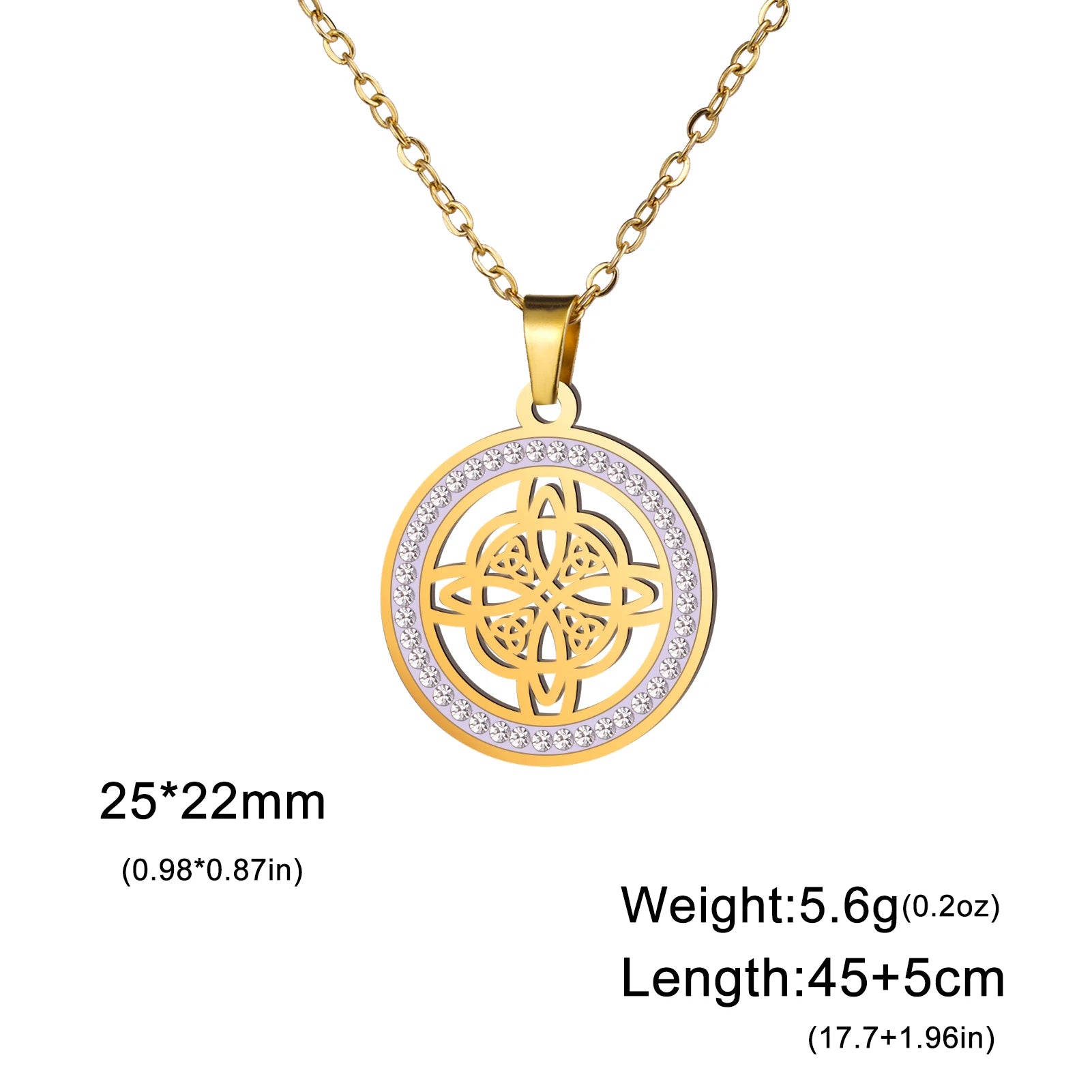 Zircon Round Pendant Necklaces
