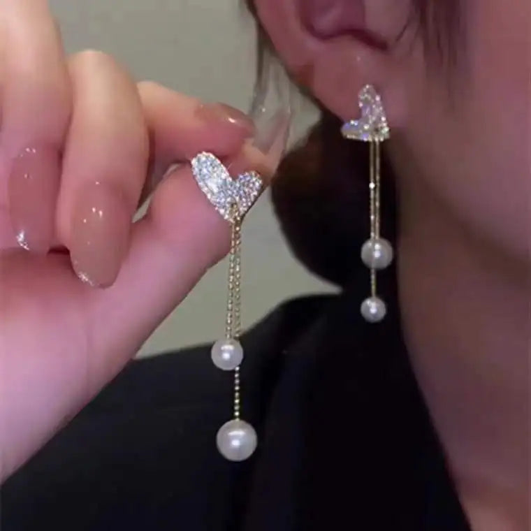 Zircon Butterfly Tassel Earrings