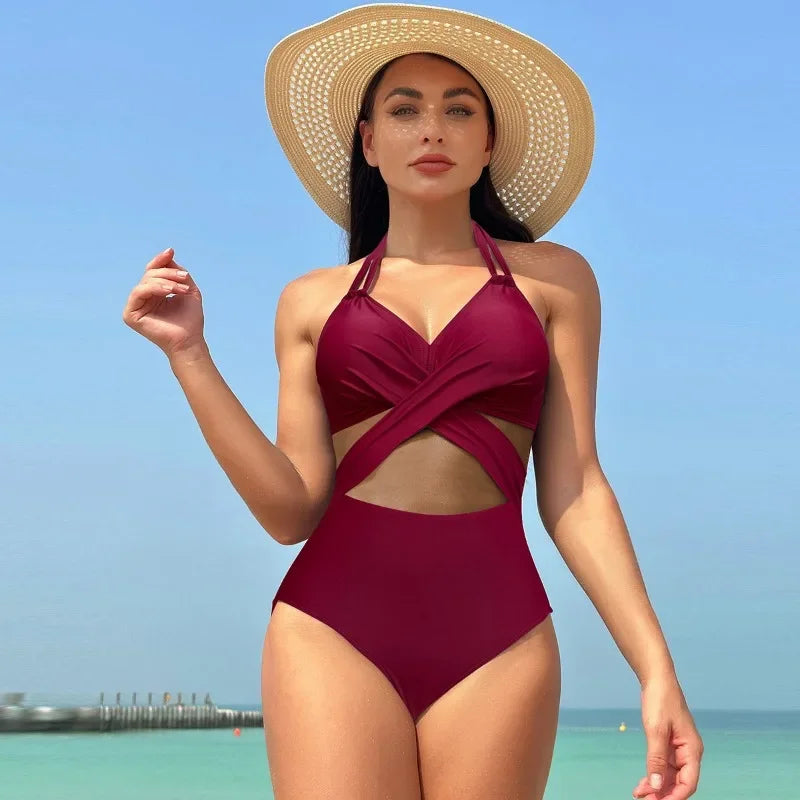 Solid Push Up Brazilian Swimming Suits