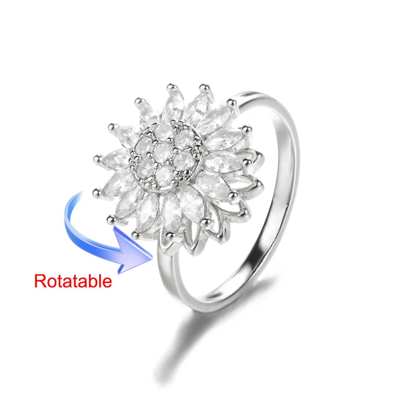Four Clover Rotating Anxiety Rings